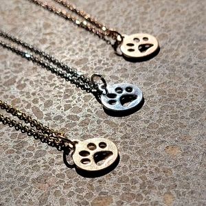 Paw Print Sterling Silver and Gold Plated Necklaces